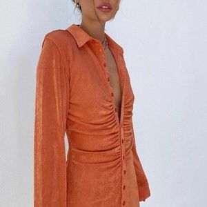 With Jean Andy Dress in Maple Orange
